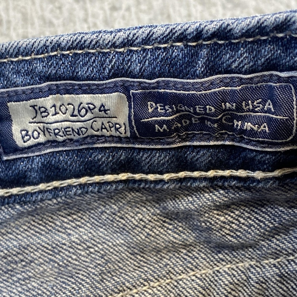 Miss Me Jeans‎ Womens 28 Blue Boyfriend Capri Distressed Contrast Stitching - Picture 7 of 12